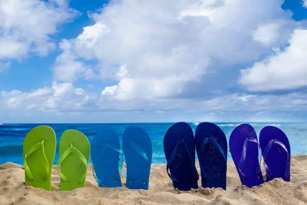 flip-flops are perfect footwear for beach day at work - brightswirl