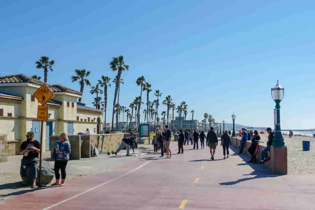 the boardwalk in Mission Beach San Diego