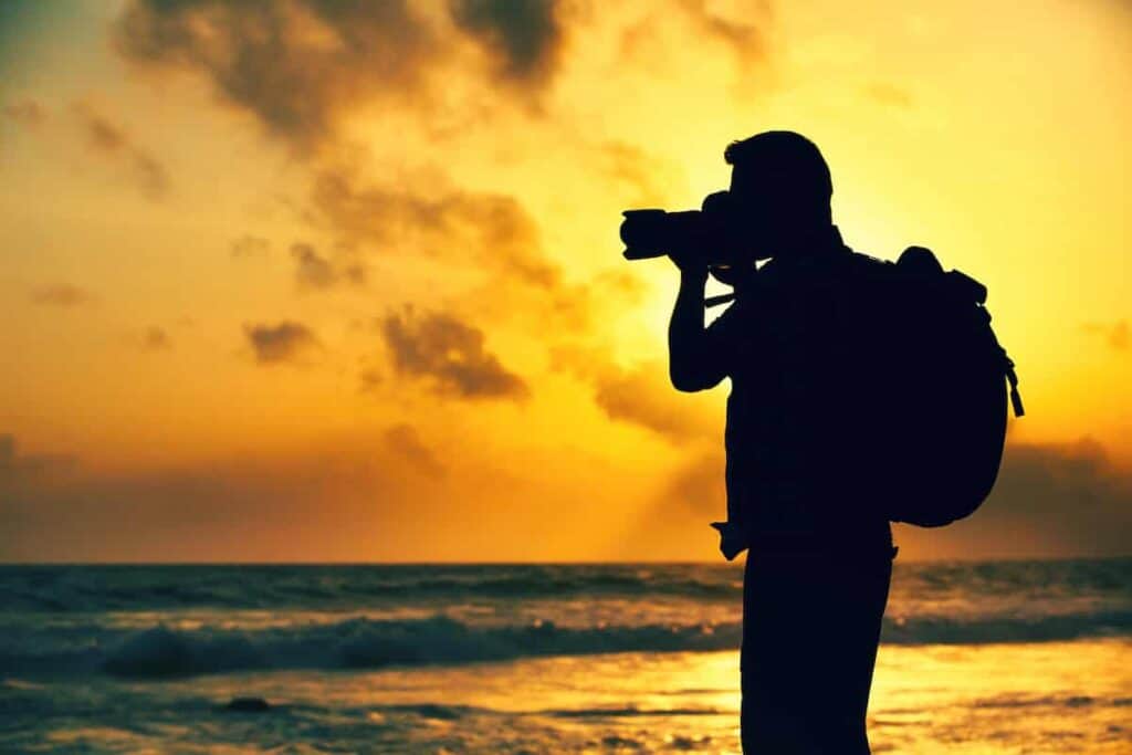 Catching the lifestyle on the beach at sunset