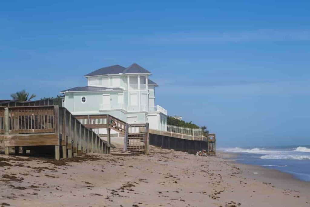 Beach house overlooking the coast