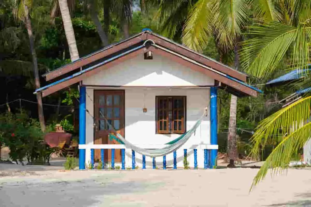 A small beach house on the beach