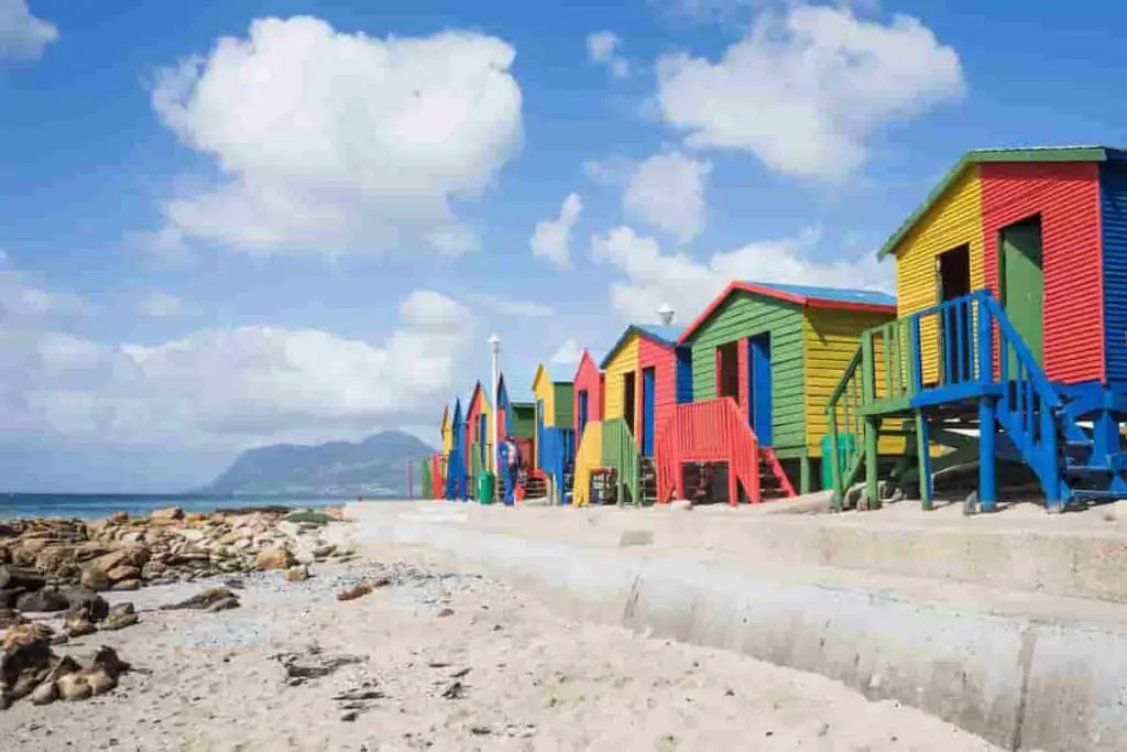 beach huts UK on land without running water