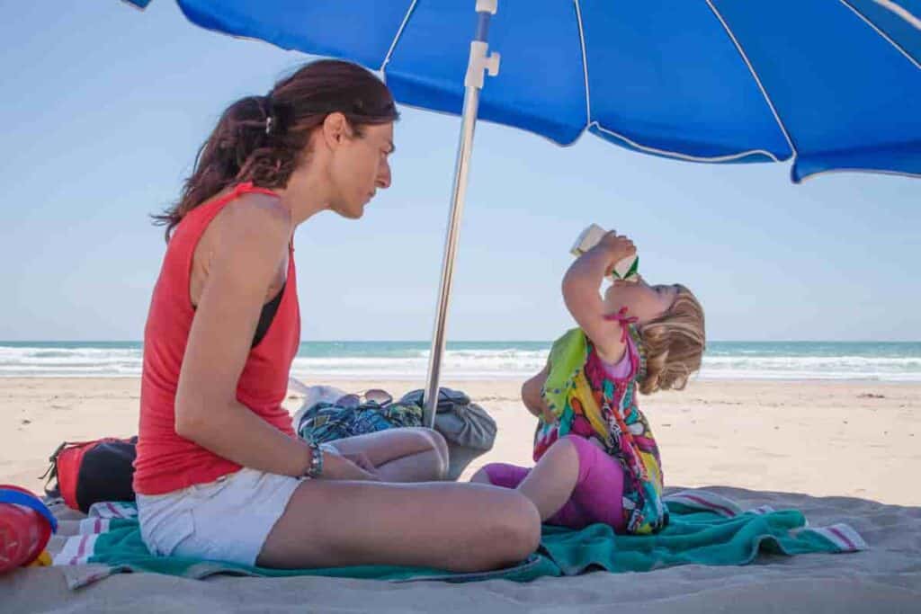 beach umbrella with stand for outdoor use strong and safe for children