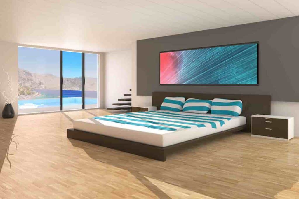 ocean themed bedroom ideas with wall art sea design