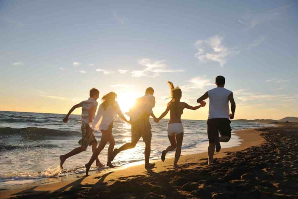 Why is the beach fun? Because you can spend quality time with your friends