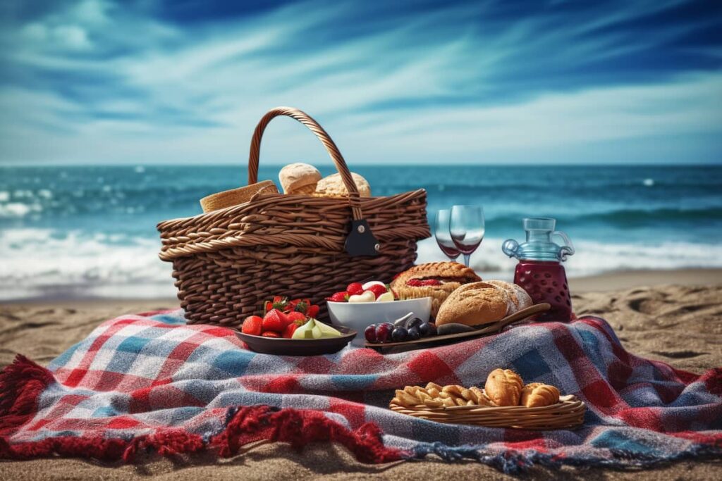 imagining a picnic at cape charles beach by the sea