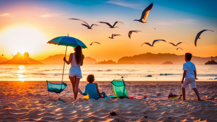 children playing on the beach at sunset with birds flying around, best family beach destinations, Family Getaways To Remember - Beach Destinations That Will Steal Your Heart