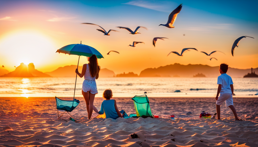 children playing on the beach at sunset with birds flying around, best family beach destinations, Family Getaways To Remember - Beach Destinations That Will Steal Your Heart