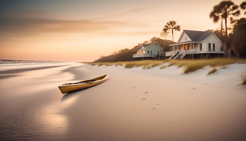 canoe on the shore,of affordable oasis on an island in Georgia, Cheap Beach Vacations Georgia: 7 Of The Best Spots