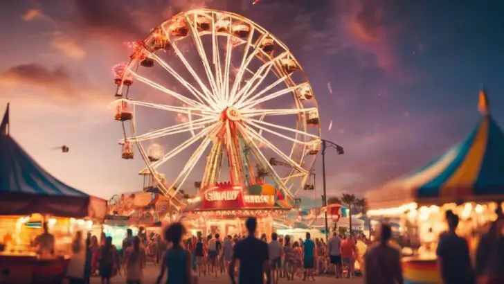 carnival wheel at sunset, 10 Must-Visit Beach Boardwalk Events This Summer